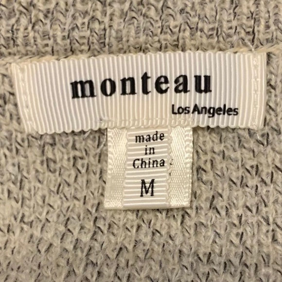 Monteau | Medium | Women's Grey Open Front Casual Outerwear Long Cardigan - Picture 4 of 5